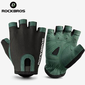 Sporthandskar Rockbros Bicycle Gloves Breattable Sweat Wicking Mesh Bicycle Half Glors Men's High Elastic Fabric Sports Bicycle Gloves 230720