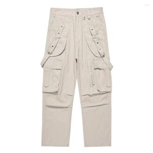 Herrenhose Multi-Pocket Vintage Cargo Jeans Herren Street Washed Straight Denim Herren Hip Hop Übergroße Hose mit weitem Bein Pantalones 2023