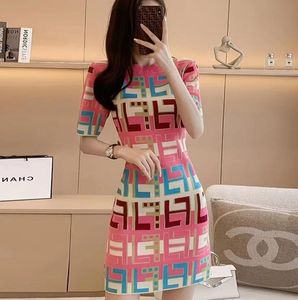 New Women's Casual Dresses puff knitted T-shirt for designer F letter print vest knitted dress clothes