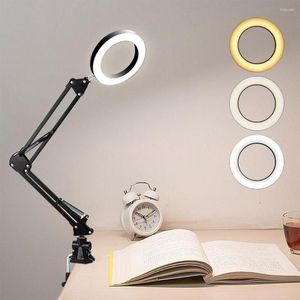 Table Lamps Depuley Dimmable Swing Arm Desk Lamp With Clamp 3 Colors 10 Brightness Adjustable Multi-Joint For Study