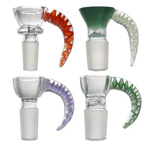 Hookah 14mm 18mm Glass Bowls Smoking Mix Colors With Round Rod Handle Filter 6 Colorful Thick Bowl Joints For Quartz Bong Water Pipes