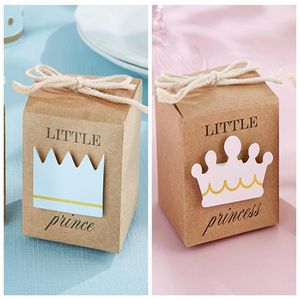 Baby Shower Favours of Little Prince Kraft Favor Boxy na Baby Birthday Party Gift Box i prezent dekoracji dziecka 100pcs Lot SH209X