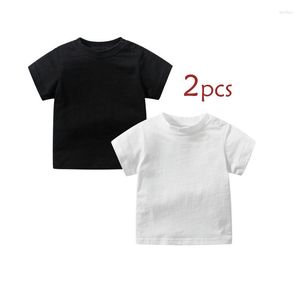 Clothing Sets Summer Born Baby Girl Clothes 2Pcs Crewneck Shoulder Button Top Solid Color Undershirt Boy T-Shirt 3-24 Months