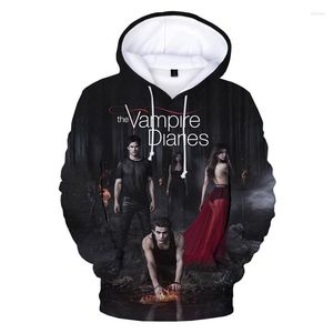 Men's Hoodies Men's And Women's Vampire Diary Hooded Sweatshirt 3D Printed Casual Sweater Unisex Street Wear Oversize