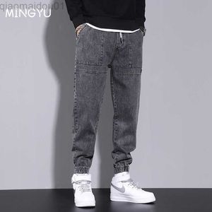 Männer Jeans Männer Grau Baggy Hosen Mode Marke Kleidung Hip Hop Baumwolle Harem Jeans männer Jean Harajuku Denim Hosen Vintage Männer Hosen 4XL L230724