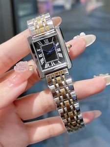 AAA Watch Womens Tank Watch Square Watches Diamond Premium Quartz Movement Sacelitic Steeld Bracelet Sapphire Glass Glass Wather