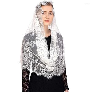 Brautschleier Diyalo Infinity Wrap Style Kopfbedeckungsschleier Katholischer Blumenspitzenschal Kapelle Lateinische Messe Mantilla für Vintage-Hochzeitsschal