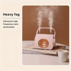 460ML 2 In 1 Super Quiet Handbag Type Double Spray Humidifier-With Soft Light Night Light,Create A Soothing Atmosphere In Your Bedroom & Living Room