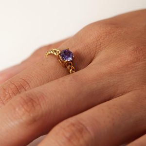 Pierścionki ślubne Allme Vintage Candy Color Cz Cubic Zirkonia Uchar ucha dla kobiet 18K złota