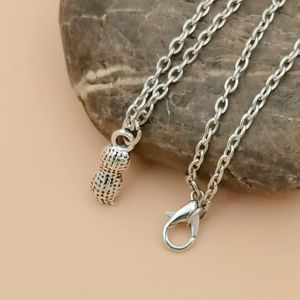 20Pcs Collana con pendente a forma di arachide 3D in lega d'argento antico per regali di gioielli da donna uomo T-03