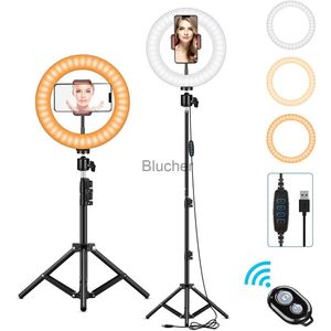 Selfie Lights LED photographie lumière de remplissage avec trépied caméra studio photo circulaire LED selfie anneau lumière téléphone portable lumière vidéo YouTube x0724