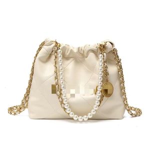 Neue mode müllsack Diamant gitter nähen nähen hand kette perle schulter unterarm tasche