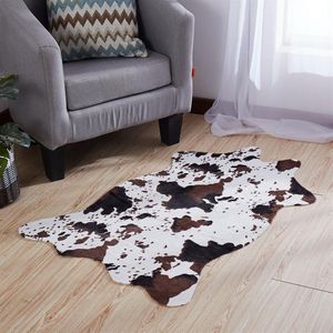 Imitação de couro de vaca em forma de zebra tapete de chão quarto cabeceira carpete sala de estar sofá tapete látex antiderrapante fundo 75 110cm257p