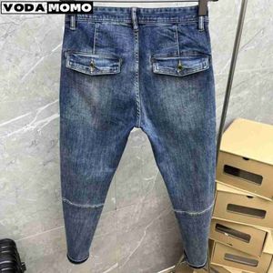 Jeans da uomo Stilista Uomo Jeans Retro Stretch Slim Fit Jeans strappati dipinti Uomo Stile coreano Vintage Pantaloni casual in denim Pantaloni cargo L230724