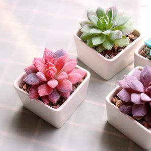 Decorative Flowers 1pc Mini Artificial Succulents Multiple Colors Flocked Fake Plant Bonsai Simulation Lotus For Desktop Home Garden Decor