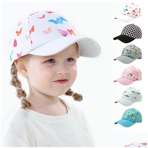 Boll Caps Ins Casual Cartoon Print Justerbar Childrens Baseball Cap Four Seasons Baby Hat Drop Delivery Fashion Accessories Hats SC DHQD8