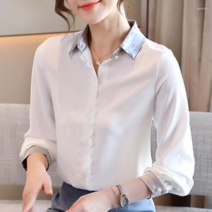 Frauen Blusen Großhandel 2023 Frühling Sommer Herbst Mode Lässig Chiffon Frauen Shirt Frau Weibliche OL Koreanische Vy1333