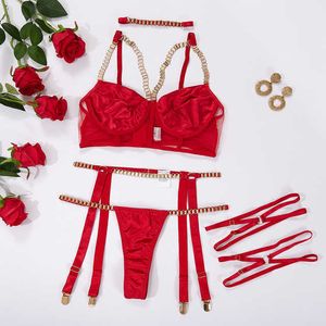 Nxy Valentinstag Rote Feder Dessous Fetisch Ausgefallene Unterwäsche Frauen Unzensiert Luxus BH Kette Bilizna Intim Sexy Langerie