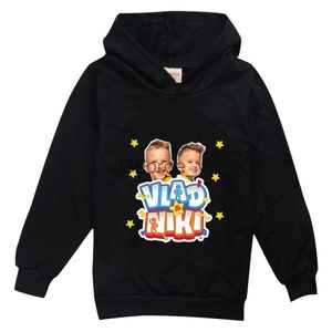 Hoodies tröjor Nya höstvinter Vlad Niki Girls Boys Sweatshirts Children Hoodies långa ärmar Kids Tshirt Jacket Småbarn Kidskläder J230724