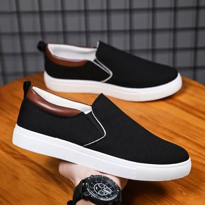 Dress Shoes Men Canvas Shoe Casual Sneaker for MenLight Slip on Vulcanized Comfortable Male Flats Loafers Black Trainers Zapatos Hombre 230724