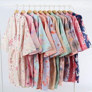 Women's Sleepwear Women Cotton Summer Thin Nightgown Couple Japanese Traditional Clothing Female Kimono Yukata Long Nightdress