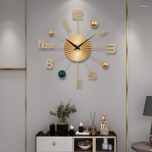 Настенные часы металлические цифровые часы современный дизайн мода большая простой креативная роскошная китайская гостиная Horloge Home Decor
