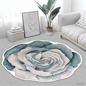 Mattor 3D Solid Flower Shape Floor Mat Bedroomiving Room Chinese Style Rug Bedside Yoga Golvmatta Studie Stolmattan Hemdekoration R230725