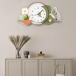 Orologi da parete Orologio da sala da pranzo Design moderno Home Flower For Living Background Decor Silent Relojes De Pared