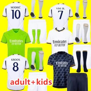 2023 2024 Bellingham Vini Jr Jerseys de futebol Joselu Tchouameni Modric Real Madrids 23 24 Camisa de futebol Camavinga Rodrygo goleiro Camisetas Adult Kids Kit