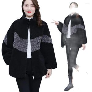 Women's Jackets Autumn And Winter Fashion Lamb Cashmere Coat Fur Integrated Color Granular Velvet Female Loose Large Size Women's Wear