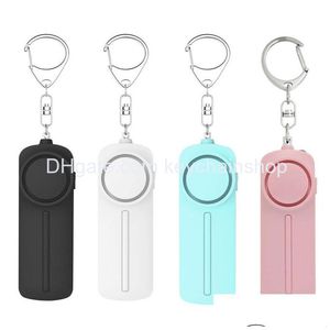 Nyckelringar 130dB Safe Sound Personal Alarm Keychain Bright LED Light SelfDefense Emergency Alert Ring for Women Children Drop Delivery Dhkgi