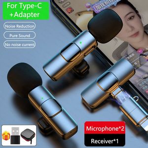 wireless lavalier microphone noise reduction auto-pairing for iphone ipad android pc for recording youtube live vlog interview