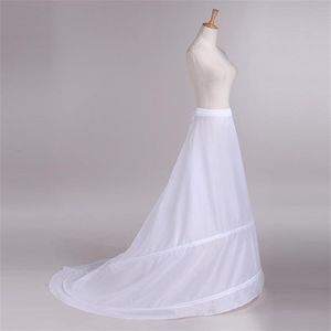 White Underskirt Wedding Skirt Petticoats Slip Wedding Accessories Chemise 2 Hoops For A Line Tail Dress Petticoat Crinoline271C