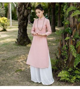 Roupas étnicas estilo oriental ao dai vietnam vestido tradicional para mulheres gracioso chinês qipao cheongsam vintage elegante