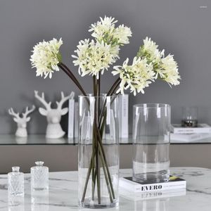 Dekoratif çiçekler mbf tek kök yapay ipek agapanthus şube sahte lotus düğün yemek masası ev parti dekor flores yapaylar