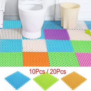 Tapetes de banho antiderrapante esteira de emenda 250x250mm combinação de cores piso malha drenagem tapete para lavanderia banheiro varanda decoração