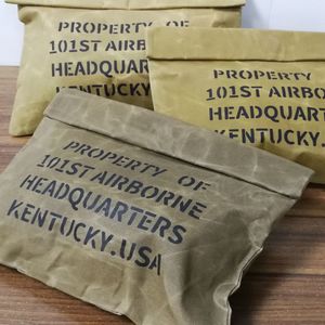 Duffel Bags American Oil Wax Lona Clutch bag Vintage Handbags Military Handk Khaki Casual Print US Bag Envelope Retro Capacity men 230724