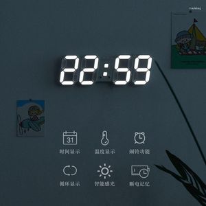 Väggklockor ledde digital väckarklocka hängande klockbord kalender elektronisk smart