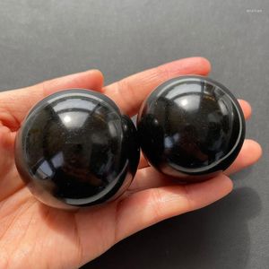 Jewelry Pouches Natural Tourmaline Black Quartz Crystal Ball Healing Stones Specimen Living Home Craft Decoration Gift Shpere