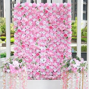 Flores decorativas Panel de pared de rosa artificial 16 24 pulgadas Dalia de seda Fiesta de boda Festival Dormitorio Lugar Decoración de fondo