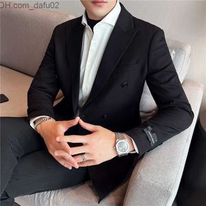 Erkeklerin eşofmanları artı 4xl-s çift göğüs iş ceketi erkek giyim 2022 ince fit gündelik gelinlik ceketleri satılık z230724