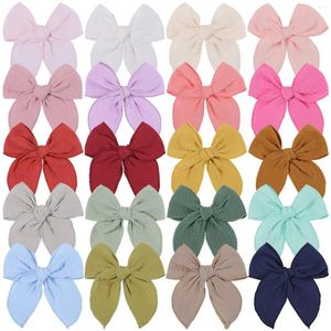 Hair Accessories 2Pcs/Set Sweet Solid Color Bows Clip For Kids Korean Girls Boutique Handmade Hairpins Fashion Cotton