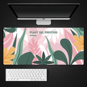 Abstract Flower Boho Mouse Pad Extended Keyboard Cute Mousepad Desk Pad for Home Office Study Game Non-Slip Rubber Mouse Pads