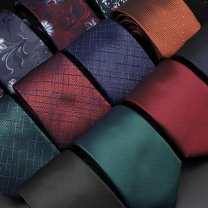 Bow Ties Men's Tie Classic Solid Color Stripe Floral 8cm Jacquard Necktie Daily Wear Cravat Wedding Party Shirt Suit Accessories Gift