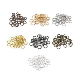 Connectors 4-12Mm Diy Accessories Iron Ring Opening Manual Connection Single Circle Jewelry Findings 100Pcs/Lot Drop Delivery Compone Dhb9Q