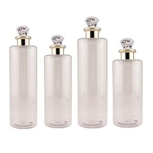 Diamond Lid SPA Refill Bottle Luxury Empty Cosmetic Lotion Transparent Plastic Toner Bottles 100ml 120ml 150ml 200ml 250ml 300ml 400ml 500ml Packaging Containers