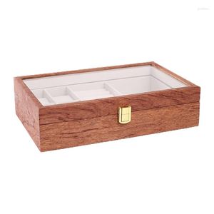 Sacchetti per gioielli 4 slot Orologi in legno Display Box Ring Collana per CASE Container Organizer Vetrina