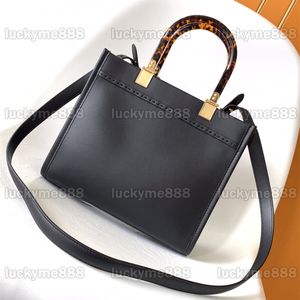 10A Mirror Quality Designers Small Sunshine Tote Bags 25.5cm Top Handle Handbag Luxurys Shopping Bag Womens Black Purse Crossbody Shoulder Leather Strap Bag With Box