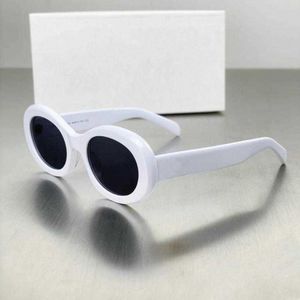 Vitt lyxmärke 40194 Solglasögon Designer Kvinnor Vintage Charmig runda ram Små glasögon Summer trendig mångsidig stil toppkvalitet solglasögon med låda