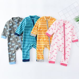 Newborn Onesie Flannelette Cartoon Long-sleeved Warm Suit Children's Home Wear